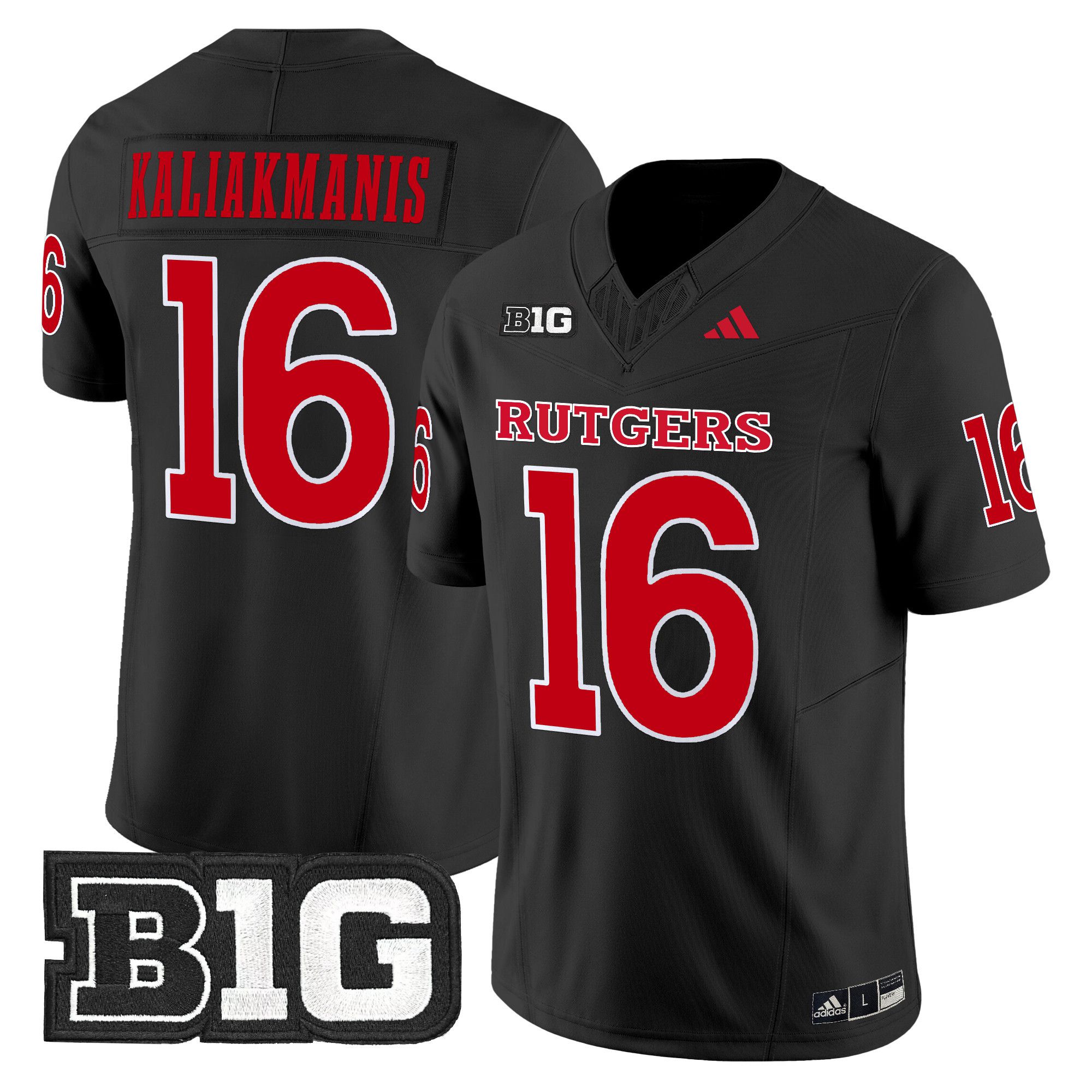 Men Rutgers Scarlet Knights #16 Kaliakmanis Black 2024 Vapor Limited NCAA Jersey style 1